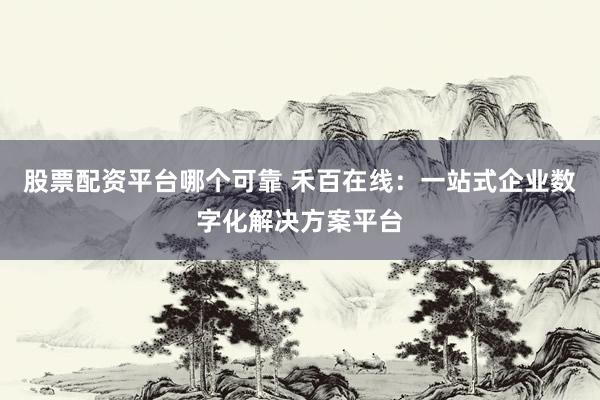 股票配资平台哪个可靠 禾百在线：一站式企业数字化解决方案平台