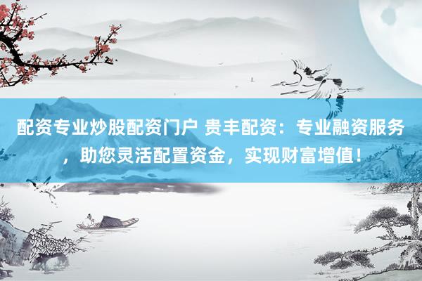 配资专业炒股配资门户 贵丰配资：专业融资服务，助您灵活配置资金，实现财富增值！