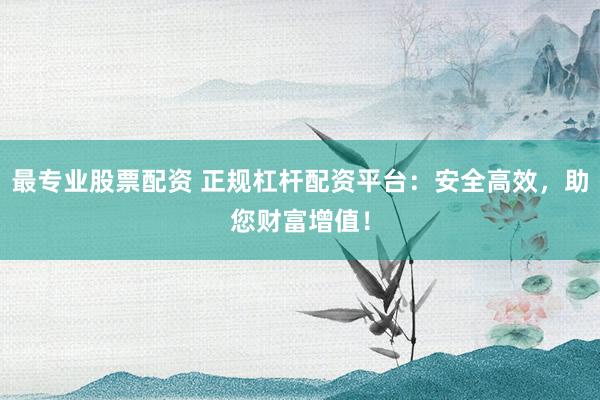 最专业股票配资 正规杠杆配资平台：安全高效，助您财富增值！