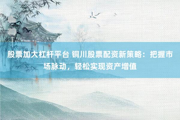 股票加大杠杆平台 铜川股票配资新策略：把握市场脉动，轻松实现资产增值
