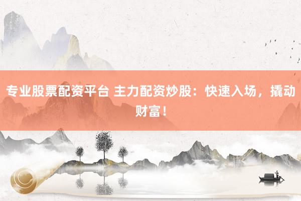 专业股票配资平台 主力配资炒股：快速入场，撬动财富！