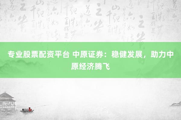 专业股票配资平台 中原证券：稳健发展，助力中原经济腾飞