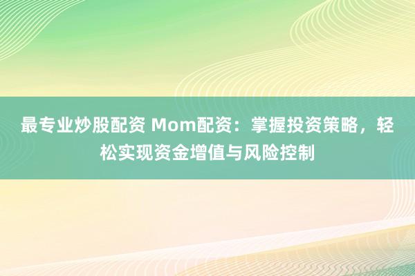 最专业炒股配资 Mom配资：掌握投资策略，轻松实现资金增值与风险控制