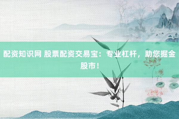 配资知识网 股票配资交易宝：专业杠杆，助您掘金股市！