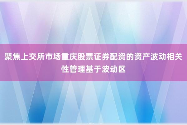 聚焦上交所市场重庆股票证券配资的资产波动相关性管理基于波动区