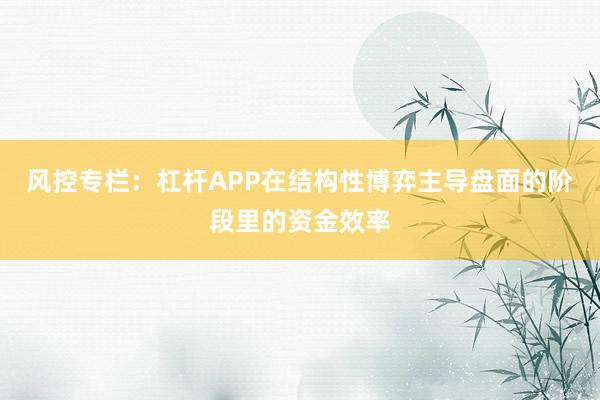 风控专栏：杠杆APP在结构性博弈主导盘面的阶段里的资金效率