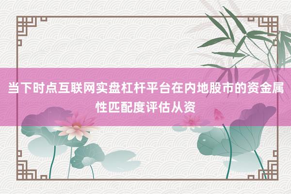 当下时点互联网实盘杠杆平台在内地股市的资金属性匹配度评估从资